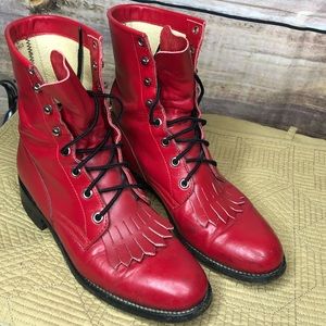 Red Justin boots